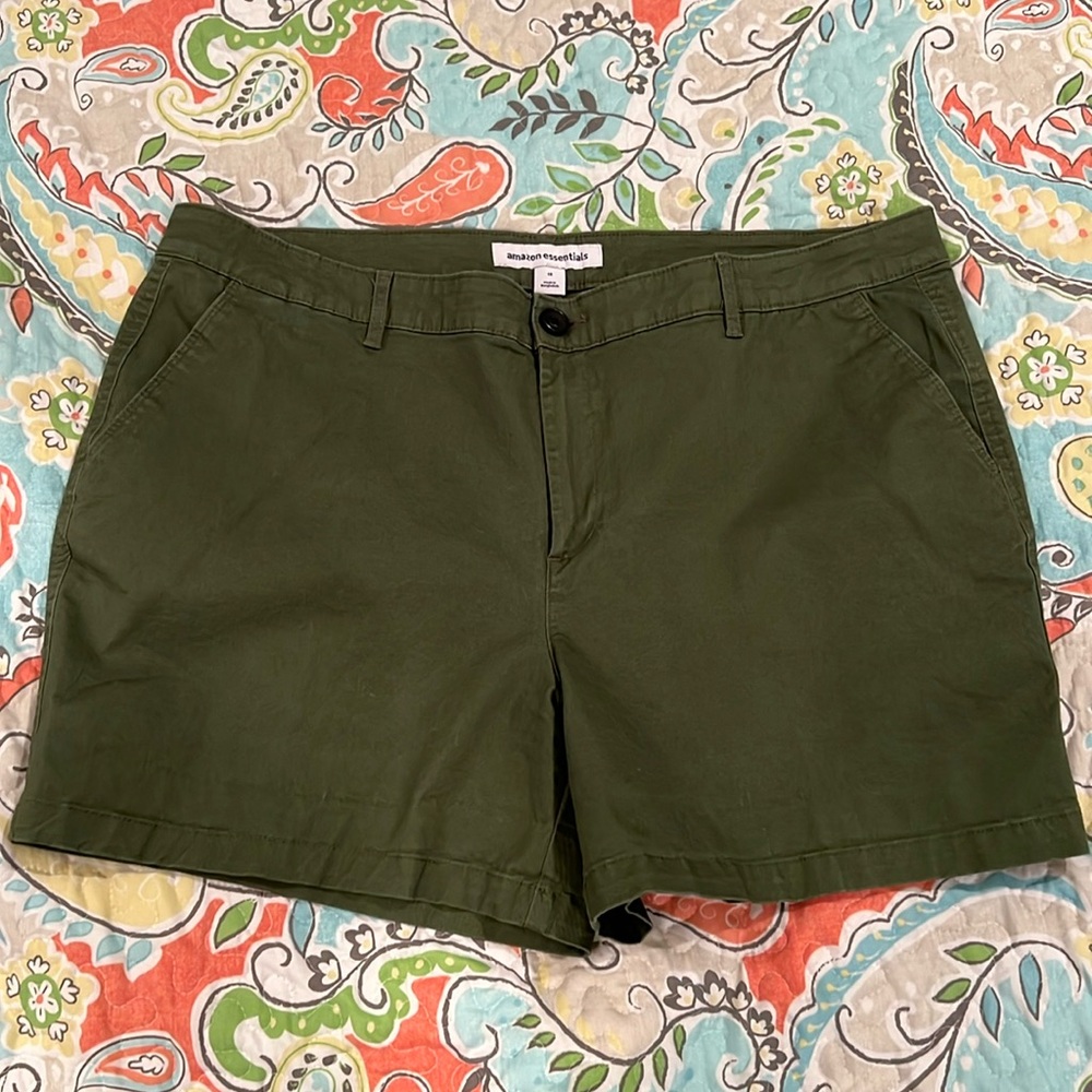 Green khaki shorts